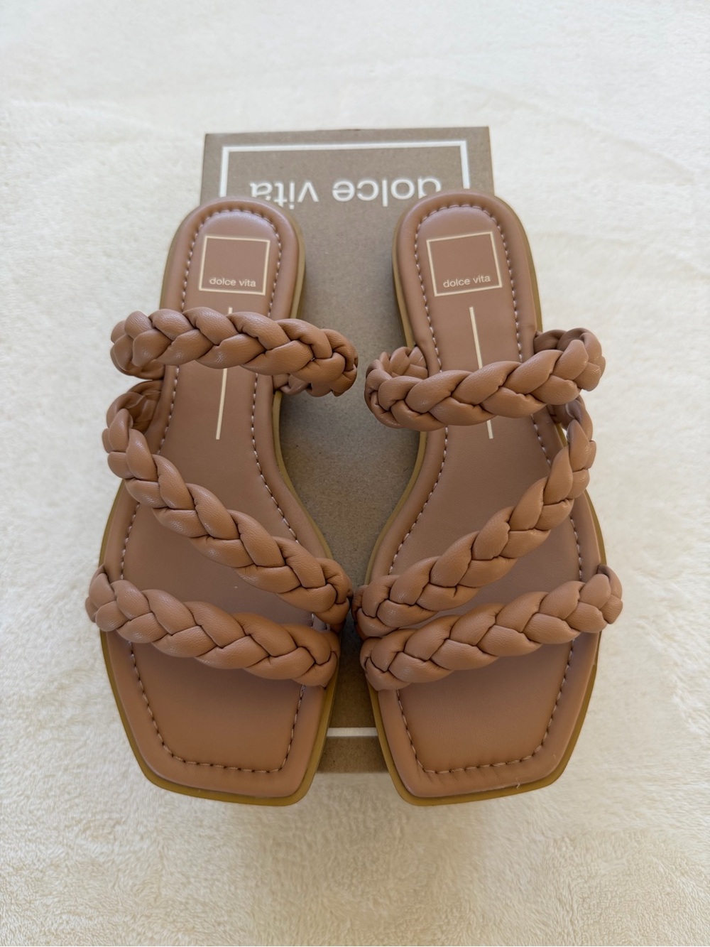 Dolce Vita Braided Triple-Strap Slide Sandals - Cafe Brown - Picture 2 of 5